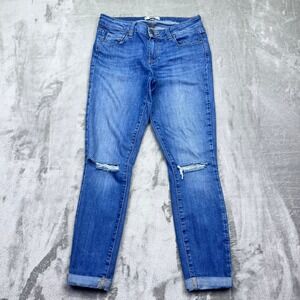 Paige Verdugo Ankle Skinny‎ Distressed Jeans Sz 28 Fits 27" Blue Denim Casual
